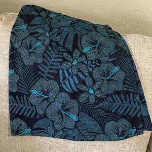 Ripskirt Hawaii Navy and Teal Floral Skirt